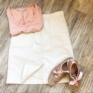 J. Crew A Line Canvas Denim Skirt